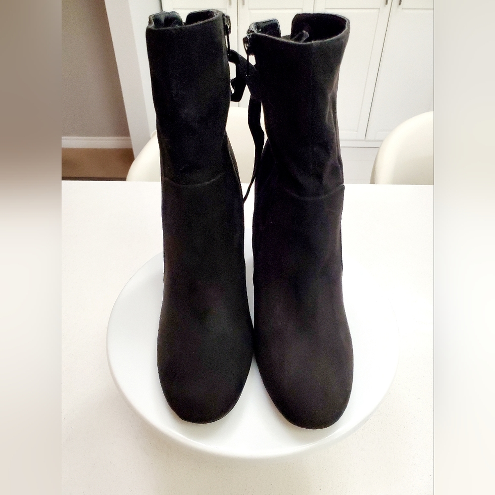 Nine West Black Suede Ankle Boots -Size 10